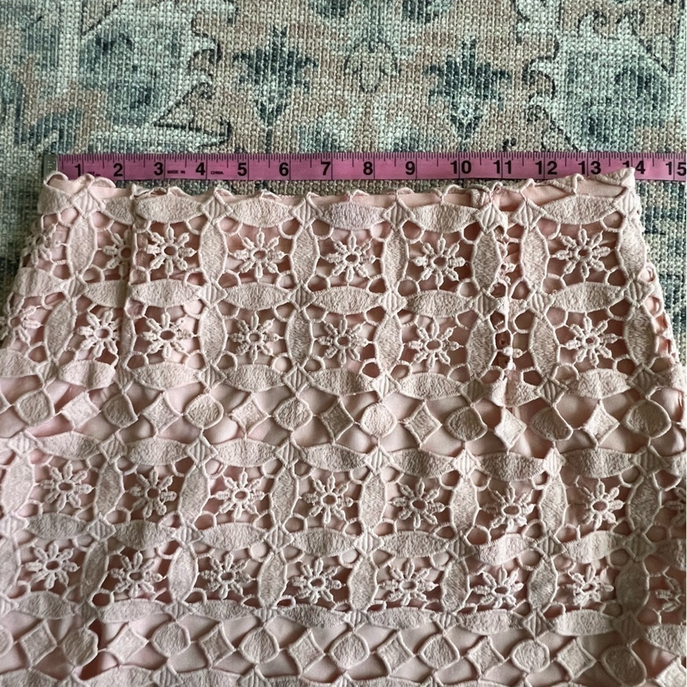 Sandro Lonely Guipure Lace Mini Skirt Pastel Pink sz 1 US SMALL - Picture 10 of 12